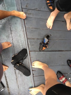 Climbing shoes on a boat?