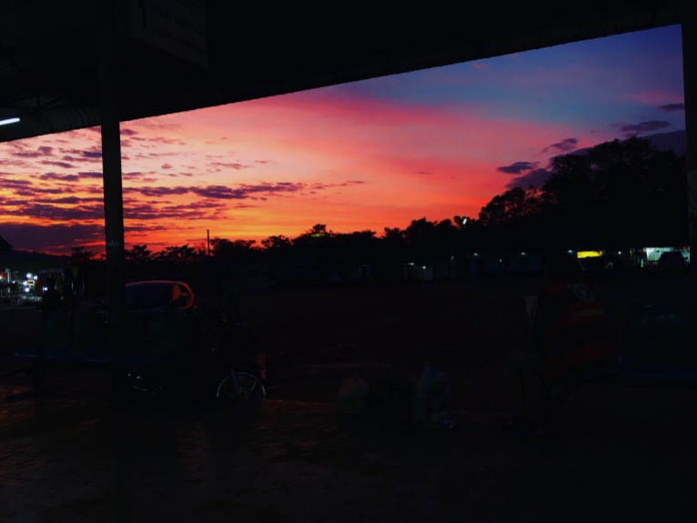 First sunset in Thakhek, from bus station